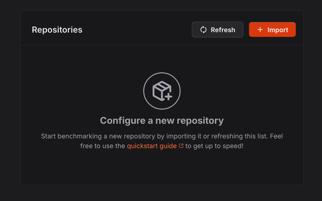 Adding a new repository from the settings page