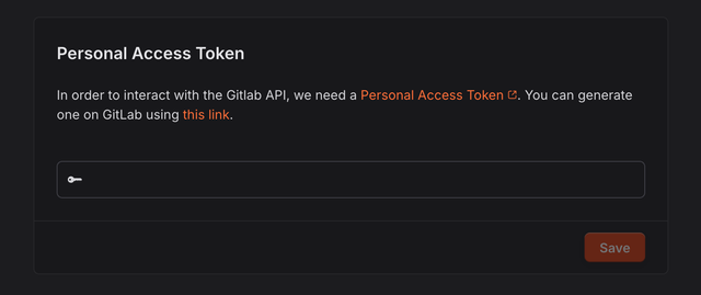 GitLab Personal Access Token section