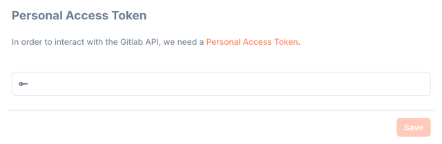 GitLab Personal Access Token section